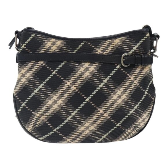 BURBERRY Nova Check Blue Label Shoulder Bag Canvas Black - Picture 12 of 15